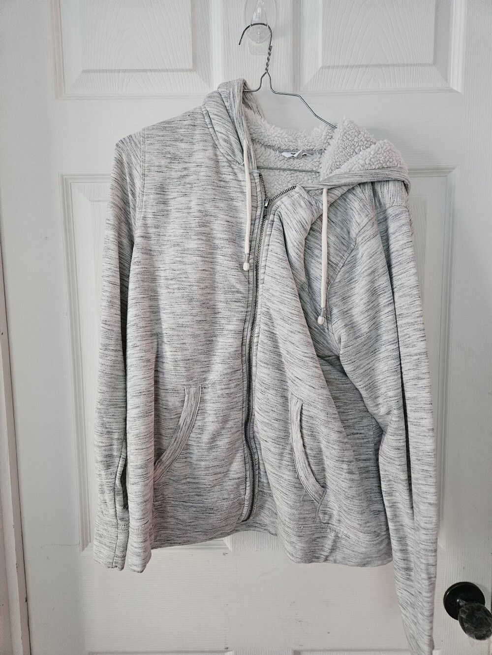 Sonoma Light Heather Gray Hooded Zip Sweater